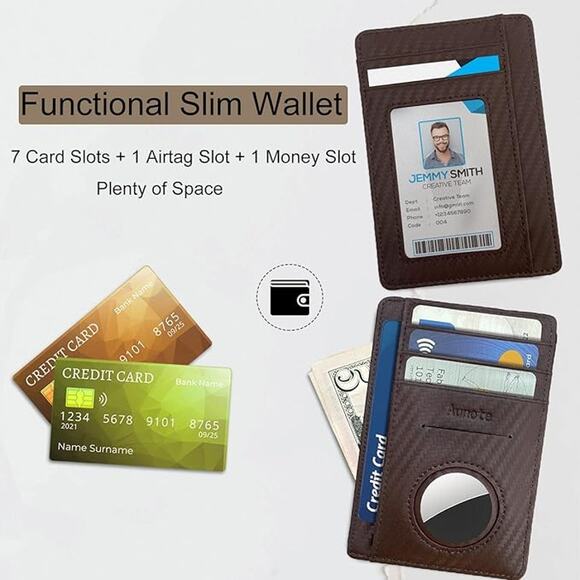 Brown Slim Wallet for Men - Picture 6 of 7